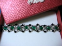 Pulsera en cristal checo, tupis swarovski y rocalla de cristal miyuki 