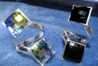 Anillo de Plata y cristal de Swarovski.Ajustable.15