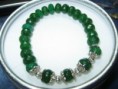 Pulsera elástica con piedra natural de jade verde