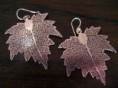 Pendientes Hojas en filigrana oro rosa y también en plata